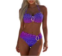 Generico Bikini Donna Mare con Stampa Leopardata Costume da Bagno Due Pezzi Sexy Costumi Top Triangolo Bikini Set Reggiseno Spiaggia Imbottito Beachwear per Vacanze al Mare, Crociera O Piscina