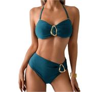 Generico Bikini Donna Mare Due Pezzi Tinte Unite Costume da Bagno Donna Bikini Elegante Semplice Swimwear Casual Affascinante Sorgenti Termali Mare