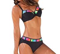 Generico Bikini Donna Sexy Curvy Brasiliana Mare Spiaggia Reggiseno Bikini Piscina Hot Push Up Costume da Bagno Aperto Surf Elastico Bikini Sets Triangolo Taglie Forti Classico Costume Piscina