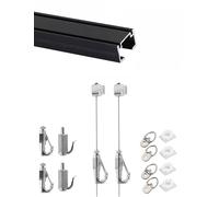 Generico Binari for Appendere Quadri a Parete for gallerie d'Arte, Programma for Appendere Quadri con Ganci, Comodi e sicuri(1Hook,Black-100cm/39.37 in)