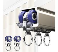 Generico Binari per Tende a Doppia Fila, Montaggio a soffitto, Sistema Silenzioso per divisorio per la Privacy, Facile Installazione, Binario per Tende, Asta per Tende in Alluminio Resistente con ruo