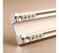 Generico Binari per Tende A Doppio Binario Congiunti, Scorritenda Silenzioso da 70-600cm, Aste per Tende Resistente Montato A Soffitto per Soggiorno, Camera da Letto, Bagno(Champagne,190cm(2 * 95cm))