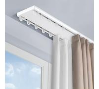 Generico Binari per Tende a Doppio Binario Resistenti - Asta da soffitto in Alluminio per Una Facile Installazione, Ideale Come divisorio per Ambienti Aperti per garantire la Privacy (Nero, 6 m)