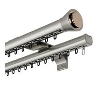 Generico Binari per Tende Resistenti, Binario per Tende a soffitto a Doppia Fila, Sistema Silenzioso, Set di binari per Tende a Doppio palo - Asta Doppia in Alluminio da 12,5 Piedi con rulli Silenzio