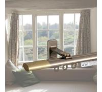 Generico Binari per Tende scorrevoli ellittici silenziosi, binari divisori per Ambienti da 3 m/9,8 Piedi con rulli per Montaggio a soffitto/Parete - Elegante Asta Color Champagne per la Privacy e Il