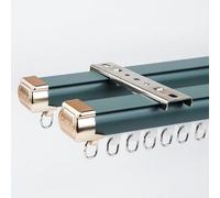 Generico Binario Doppio per Tende Corsia Spessore 1,50mm - System Bastone per Tende in Alluminio A Scorrimento Silenzioso per Divisori, Montaggio A Soffitto O A Parete(Blue Ceiling,500cm(4 * 125cm))
