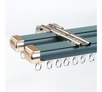 Generico Binario Doppio per Tende Corsia Spessore 1,50mm - System Bastone per Tende in Alluminio A Scorrimento Silenzioso per Divisori, Montaggio A Soffitto O A Parete(Blue Wall,190cm(2 * 95cm))