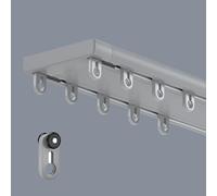 Generico Binario Doppio per Tende Resistente - Montaggio a soffitto, binari scorrevoli silenziosi per Soggiorno e Camera da Letto, Facile da installare, 6,6 m/21,7 Piedi, Grigio - Perfetto per casa,