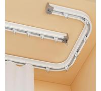 Generico Binario Flessibile per Tende da Soffitto, Curvo/Dritto, Bianco