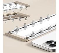 Generico Binario per Tende A Doppia Fila con Gancio, Bastone per Tende A Doppio Bastone, Binario PerTende da Soffitto Silenzioso, per Soggiorno E Bagno(Golden,110cm/3.6ft)