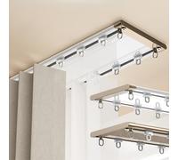 Generico Binario per Tende A Doppia Fila Silenzioso E Resistente con Gancio, Bastone da Tende Doppio, Divisorio per Soggiorno, Camera da Letto, Ospedale, Facile da Installare(Golden,310cm/10.2ft)