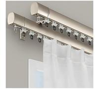 Generico Binario per Tende a soffitto - Doppi binari per Tende Resistenti con Guide silenziose, Sistema a Doppio Binario per divisorio per Ambienti (Grigio siderale, 100 cm)