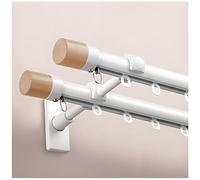 Generico Binario per Tende a soffitto - Set di binari Doppi per Tende a Parete, Asta per Tende Resistente per divisorio, Soggiorno e Camera da Letto, Sistema di binari scorrevoli per Tende (Bianco, 3