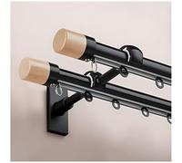 Generico Binario per Tende a soffitto - Set di binari Doppi per Tende a Parete, Asta per Tende Resistente per divisorio, Soggiorno e Camera da Letto, Sistema di binari scorrevoli per Tende (Nero, 110