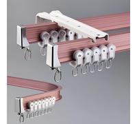 Generico Binario per Tende da Soffitto Flessibile E Pieghevole, Supporto per Bastone con System di Scorritenda, Asta per Tende, Binario da Soffitto per Tende(Rose B,170cm/5.7ft(2 * 85cm))