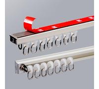 Generico Binario per Tende da soffitto - Set di binari per Tende autoadesivi in Alluminio, Binario per Tende Che Non danneggia Il soffitto, Montaggio a soffitto o a Parete - Binari per Tende Facili d