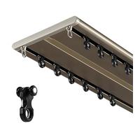 Generico Binario per Tende Doppio, Binario Tenda Soffitto in Alluminio Ultrasottile da Soffitto per Tende Trasparenti E Oscuranti, Facile Installazione per Casa, Ufficio, Hotel(Gold,90cm/2.9ft)