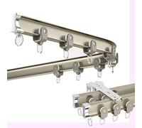 Generico Binario per Tende Doppio da 0,7-6,0 M, Bastone Tende Divisorie, Asta per Tende da Soffitto O da Parete per Uno Scorrimento Fluido(Gray-B,70cm/2.3ft)