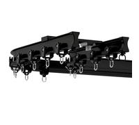 Generico Binario per Tende Doppio da 0,7-6,0 M, Bastone Tende Divisorie, Asta per Tende da Soffitto O da Parete per Uno Scorrimento Fluido(Black-A,210cm/6.9ft(2 * 105cm))