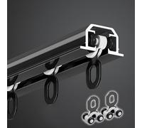 Generico Binario per Tende Incassato Invisibile, Binario a soffitto Incassato per Tende, Binario a soffitto in Alluminio per carichi Pesanti 70-600cm per divisori per Ambienti(Nero,70cm/2.3ft)