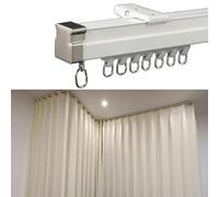 Generico Binario per Tende Pieghevole e Resistente da 4,4 m - Asta Flessibile per Tende Ideale per finestre a bovindo, Camper, camerini, ospedali - Design con Montaggio a Parete Regolabile per Una Fa
