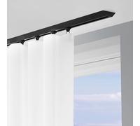 Generico Binario Scorrevole in Alluminio per Tende, Montaggio A Soffitto, Extra Lungo E Diritto, Ideale per Uso Domestico E Commerciale, Divisori E Privacy(Size:3M,Color:Nero)