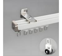 Generico Binario Tenda da 70-600 Cm, Binario per Tende a Soffitto in Alluminio per Impieghi Gravosi, Scorritenda da Parete con Rulli Silenziosi, per Balcone/Soggiorno(White Wall,300cm(2 * 150cm))