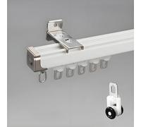 Generico Binario Tenda da 70-600 Cm, Binario per Tende a Soffitto in Alluminio per Impieghi Gravosi, Scorritenda da Parete con Rulli Silenziosi, per Balcone/Soggiorno(White Wall,135cm/4.4ft)