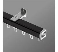 Generico Binario Tenda in Alluminio da 2,60mm, Asta per Tende Montata A Soffitto/Parete, Scorritenda per Finestre, Armadi, Bagni, Docce, Divisorio per La Privacy(Black-B,150cm/4.9ft)