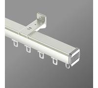 Generico Binario Tenda in Alluminio da 2,60mm, Asta per Tende Montata A Soffitto/Parete, Scorritenda per Finestre, Armadi, Bagni, Docce, Divisorio per La Privacy(White-B,300cm(2 * 150cm))