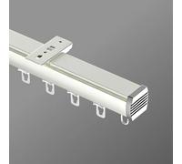 Generico Binario Tenda in Alluminio da 2,60mm, Asta per Tende Montata A Soffitto/Parete, Scorritenda per Finestre, Armadi, Bagni, Docce, Divisorio per La Privacy(White-A,300cm(2 * 150cm))