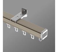 Generico Binario Tenda in Alluminio da 2,60mm, Asta per Tende Montata A Soffitto/Parete, Scorritenda per Finestre, Armadi, Bagni, Docce, Divisorio per La Privacy(Champagne-B,150cm/4.9ft)