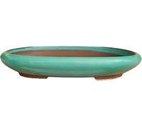 Genérico BIOMATA Vaso Bonsai Ceramica per Kifu 22,8 x 17,3 x 4,2 cm | Vaso ovale | Vaso per Bonsai resistente a qualsiasi clima | Vaso in ceramica con drenaggio (verde)