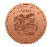 Generico Bird Bath Copper Disk | 3.94 inch Diameter Weather-Resistant Panel | Self-Cleaning Design Keeps Water Fresh Year-Round Outdoor Bird Bath Copper Disk | for Homeowners Gardeners Professionals