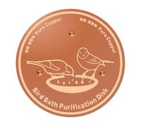 Generico Bird Bath Copper Disk - Triple Point Support Universal Fit Purification Disk, 3.94x3.54 Inches Safe Bird Bath Cleaner for Park Patio Courtyard Terrace Lawn Standard Birdbath Bowls Fountains