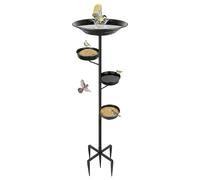 Generico Bird Bath Stakes Weather - High-Performance Resistant Rustproof Metal Birdbath, Sleek, Outdoor Garden Bowl Feeder, Yard Patio Deck Porch Backyard | Yard Patio Deck Porch Backyard Outside