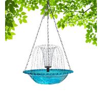 Generico Bird Baths For Outdoors - Electronic Components ABS | Solar Powered Hangable Bird Feeder Water Fountain | Finch Birdbath For Garden, Backyard, Balcony, Yard, Porch, Patio, Bluebird, Robin