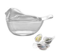 Generico Bird Feathers Storage Box Clear Glass Dustproof Decorative Small