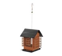 Generico Bird Feeder - 13×18×25cm, Bird Feeders for Outdoors Hanging | House Shape Metal Feeding Dispenser | Hangable Birds Feeder | for Backyard Garden Patio Lawn Balcony Birdwatching Porch Deck