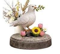 Generico Bird Statue - Peaceful Tabletop Art Sculpture with Flower Design | Decorative Bird Figurine for Home, Office, Desk, Shelf, Living Room, Bedroom, Kitchen, Bookshelf, Entryway Display