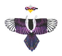 Generico Bird Wings Costume, Adjustable Chiffon Wing Cape With Shoulder Straps, Parrot And Eagle Design With Facepiece Included, Soft Dress Up Set, Kids Aged 3 8 Years For Playtime & Events
