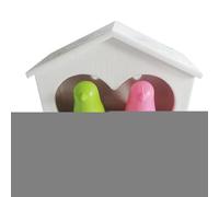 Generico Birdhouse Shape Key Holder - Keys Holder | Bird House Whistle Key Holders | Home Decor Organizer Hook with 2 Rings for Entryway Bedroom Apartment Couples | Couple Birdhouse Keychains Holders