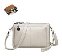 Generico Blaciokamith, Blaciokamith Large Capacity Phone Bag Crossbody Bag, Womens Multi Pockets Soft Leather Bag (Khaki)