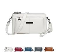 Generico Blaciokamith Large Capacity Mobile Phone Bag Crossbody Bag, Blaciokamith Retro Multi-pocket Soft, Versatile (White)