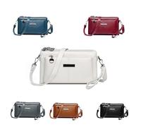 Generico Blaciokamith Large Capacity Phone Bag Crossbody Bag,Blaciokamith Multi Pockets Soft Leather Bags for Everyday Use (white)