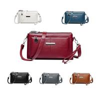 Generico Blaciokamith Large Capacity Phone Bag Crossbody Bag,Blaciokamith Multi Pockets Soft Leather Bags for Everyday Use (red)