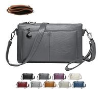 Generico Blaciokamith Large Capacity Phone Bag Crossbody Bag, Multi Pockets Soft Leather Bag, Womens Crossbody Bag (Dark Gray)
