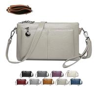 Generico Blaciokamith Large Capacity Phone Bag Crossbody Bag, Multi Pockets Soft Leather Bag, Womens Crossbody Bag (Khaki)