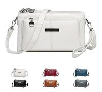 Generico Blaciokamith Large Capacity Phone Bag Crossbody Bags, Blaciokamith Vintage Multi Pockets Soft Leather Bag,for Travel & Daily Use (White)