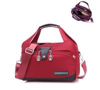 Generico Blaciokamith Soft Side Lightweight Underseat Tote Bag, Anti Theft Waterproof Carry-On, Crossbody Travel Purse for Women (Red)